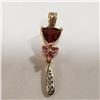 Image 1 : 14K TOURMALINE GARNET DIAMONDS (0.02CT) RING