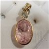 Image 1 : 14K MORGANITE(5CT) DIAMOND(0.2CT) PENDANT