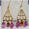 Image 1 : 14K MULTI COLOR SAPPHIRE EARRINGS