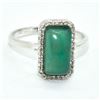 Image 1 : SILVER GREEN ONYX CZ(3.75CT) RING SIZE 5.5