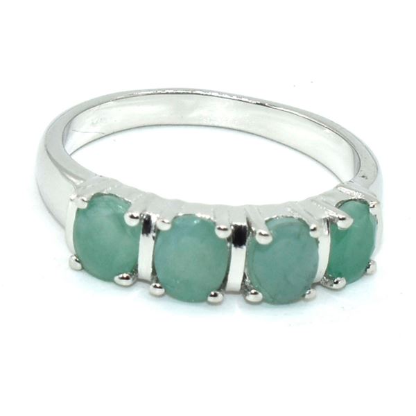 GOLD PLATED SILVER EMERALD(1.25CT) RING SIZE 7