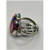 Image 2 : SILVER PINK MOHAVE TURQUOISE RING SIZE 7