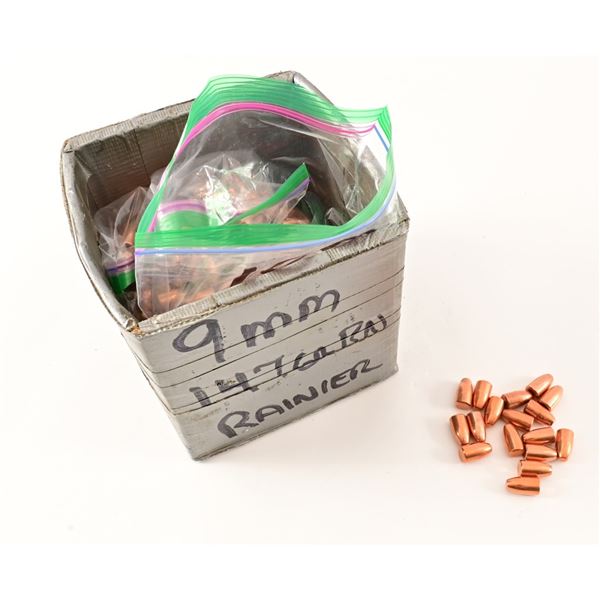(500) Rainier 9mm 147 Grain Bullets