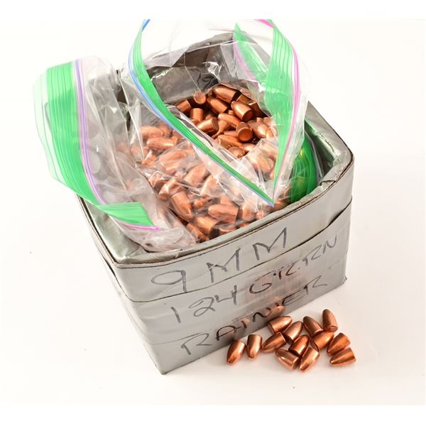(985) Rainier 9mm 124 Grain RN Bullets