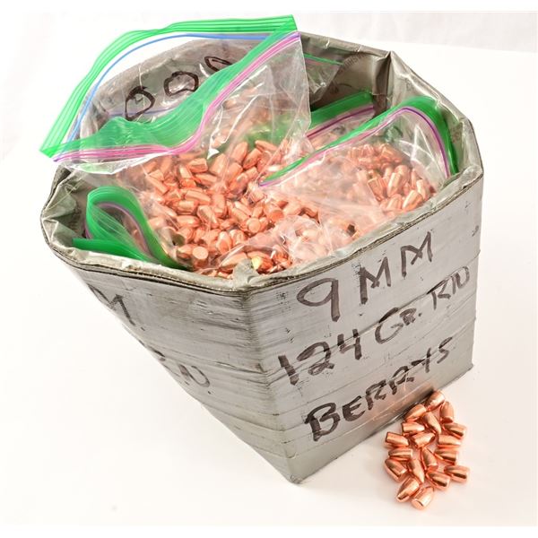 (2480) Berry's 9mm 124 Grain RN Bullets