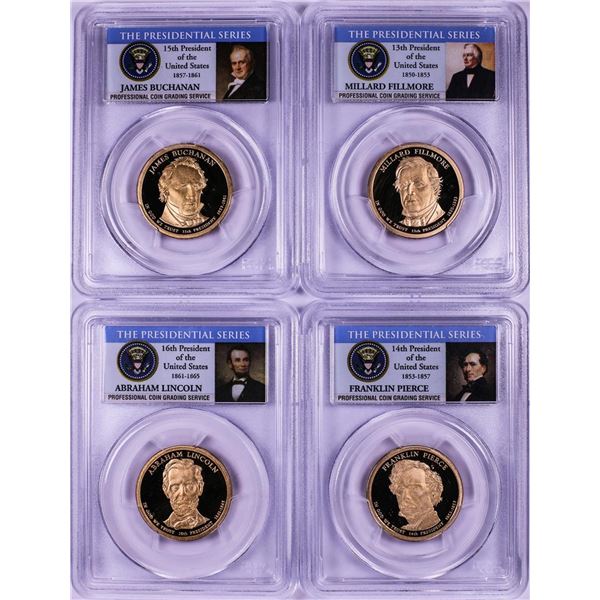 Lot of (4) 2010-S $1 Proof Presidential Dollar Coins PCGS PR69DCAM