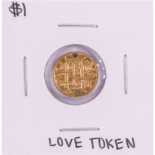 $1 Indian Princess Head Gold Dollar Love Token Coin Holed