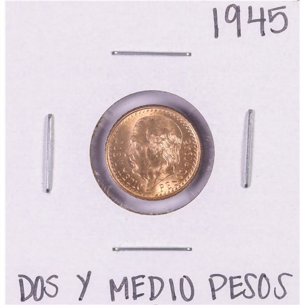 1945 Mexico Dos Y Medio Pesos Gold Coin