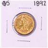 Image 1 : 1892 $5 Liberty Head Half Eagle Gold Coin