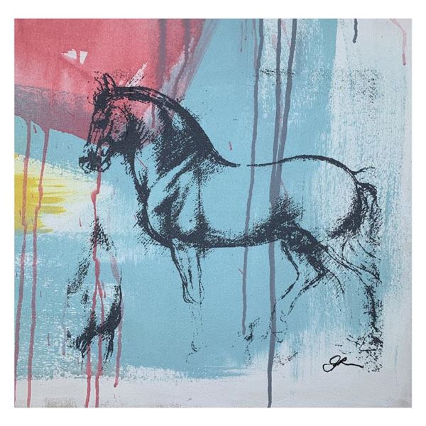 Rodgers Original "Leonardo's Horse" Original Mixed Media On Canvas