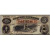 Image 1 : 1800's $3 Western Exchange Fire and Marine Insurance Co. Omaha City, NE Obsolete Note
