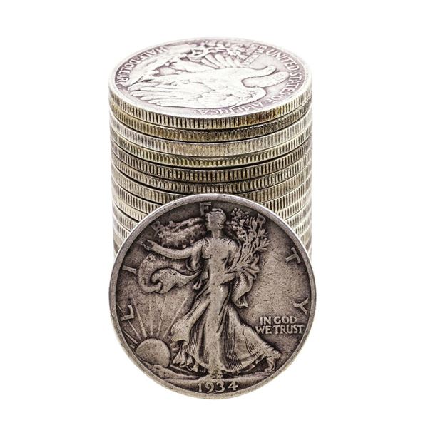 Roll of (20) Assorted Date Walking Liberty Half Dollar Coins Circulated