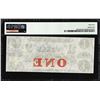 Image 2 : 1860's $1 Salmon Falls Bank Rollinsford, NH Obsolete Note PMG Choice Uncirculated 64