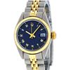 Image 2 : Rolex Ladies Two Tone Blue Roman Fluted Datejust Jubilee Band Wristwatch