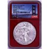 Image 1 : 2021-(S) Type 1 $1 American Silver Eagle Coin NGC MS69 Red Core