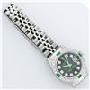 Image 7 : Rolex Ladies Stainless Steel Green Diamond Oyster Perpetual Datejust Wristwatch