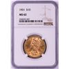 Image 1 : 1901 $10 Liberty Head Eagle Gold Coin NGC MS62
