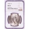 Image 1 : 1935 $1 Peace Silver Dollar Coin NGC MS63