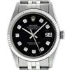 Image 1 : Rolex Men's Stainless Steel Black Diamond 36MM Datejust Watch