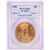 Image 1 : 1908 No Motto $20 St. Gaudens Double Eagle Gold Coin PCGS MS65