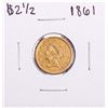 Image 1 : 1861 New Reverse $2 1/2 Liberty Head Quarter Eagle Gold Coin