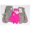 Image 1 : LOT OF 3 PINK KNIT CAMPAIGN MITTS AND GLOVES