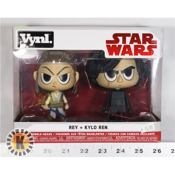 NEW STAR WARS REY + KYLO REN FIGURES BY FUNKO