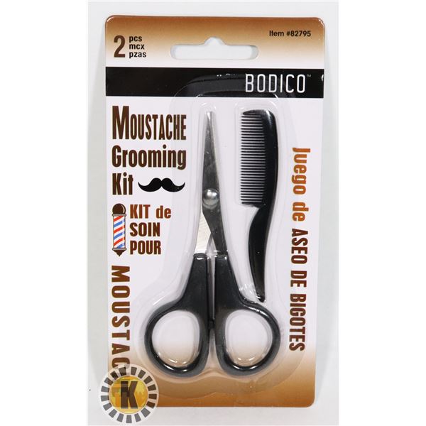 NEW 2 PIECE MOUSTACHE GROOMING KIT