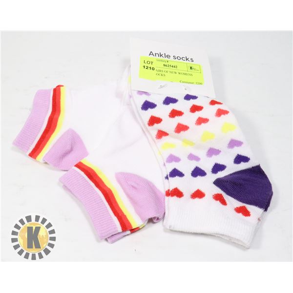 THREE PAIRS OF NEW WOMENS ANKLE SOCKS