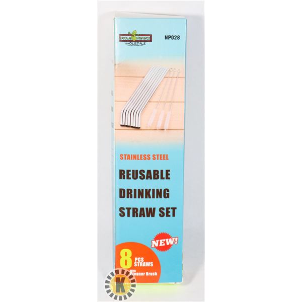 NEW REUSABLE DRINKING STRAW SET