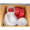 BOX OF RUBBER MAID CONTAINERS