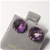 Image 3 : 14K YELLOW GOLD AMETHYST(3.25CT) EARRINGS