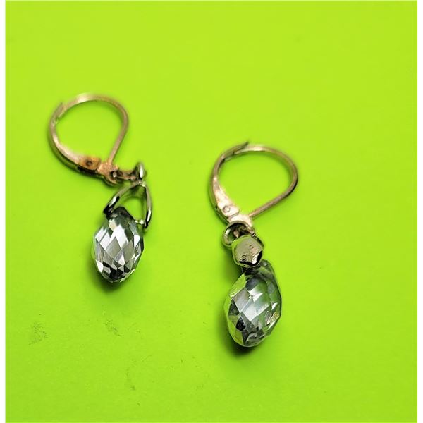 7)  SWAROVSKI CRYSTAL DROP EARRINGS SET IN