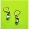 Image 1 : 7)  SWAROVSKI CRYSTAL DROP EARRINGS SET IN