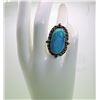 Image 1 : 5)  LAB CREATED SLEEPING TURQUOISE RING SET IN