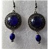 Image 1 : 20)  COBALT BLUE AND PEWTER ROUND DROP