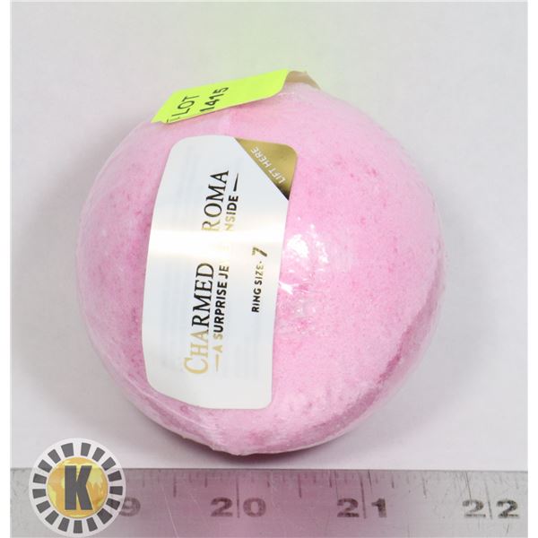 NEW CHARMED AROMA BATH BOMB, SURPRISE RING SIZE 7