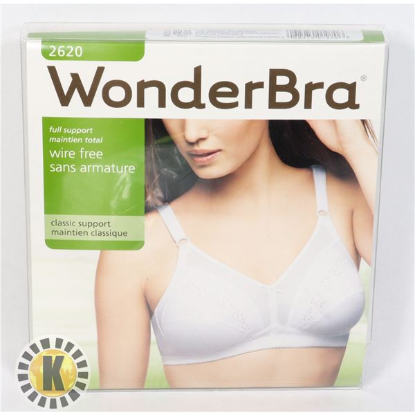 WOMENS WHITE WIRELESS WONDERBRA 46DD