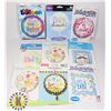 LOT OF 9 WELCOME NEW BABY FOIL BALLOONS