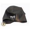 Image 1 : TYR LONG HAIR SILICONE BLACK GOLD SWIM CAP