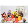 FLAT OF ANTIQUE ORNAMENTS/TOYS