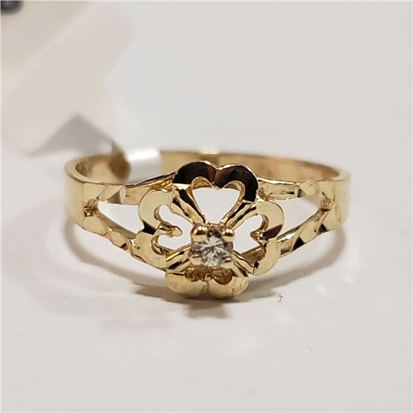 10K YELLOW GOLD DIAMOND(0.03CT) RING (~SIZE 4)