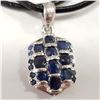 Image 1 : SILVER SAPPHIRE W/ CORD PENDANT