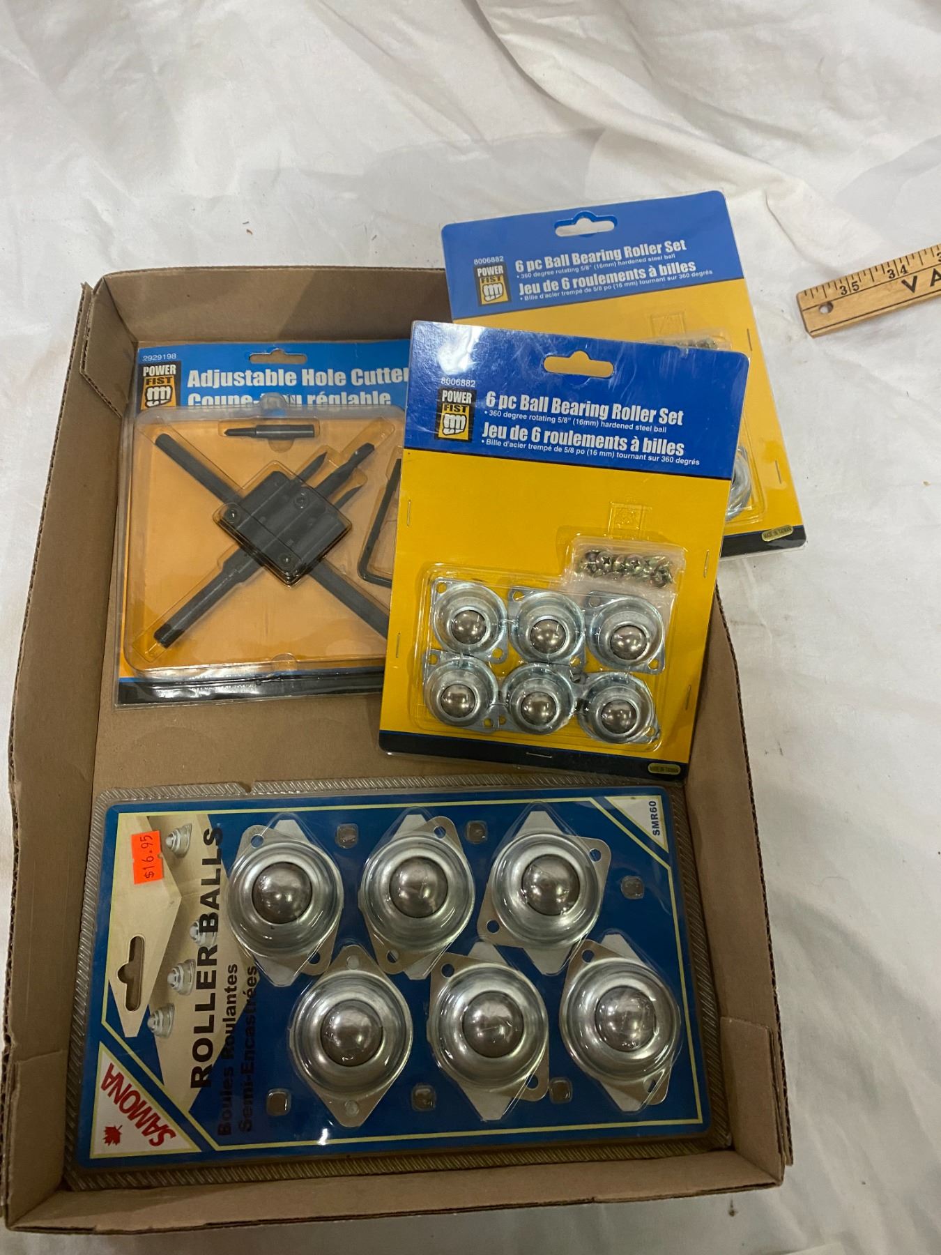 Roller balls, hole cutter etc