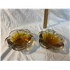 Two art glass ashtrays or dishes