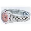 Image 9 : Rolex Ladies Stainless Steel Salmon Stamp Diamond & Ruby Datejust Wristwatch