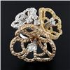 Image 2 : FINE 18K Tri Color Gold 3.20 ctw Moving Diamond Large Flower Bouquet Cocktail Ri