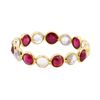 Image 1 : 1.40 ctw Ruby and Moonstone Eternity Ring - 18KT Yellow Gold