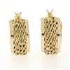 Image 2 : Solid 14K Yellow Gold 4 Row Rope Chain Center Petite Circle Hoop Snap Earrings