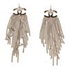 Image 2 : Chanel Silver CC Chain Dangle Earrings